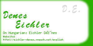 denes eichler business card